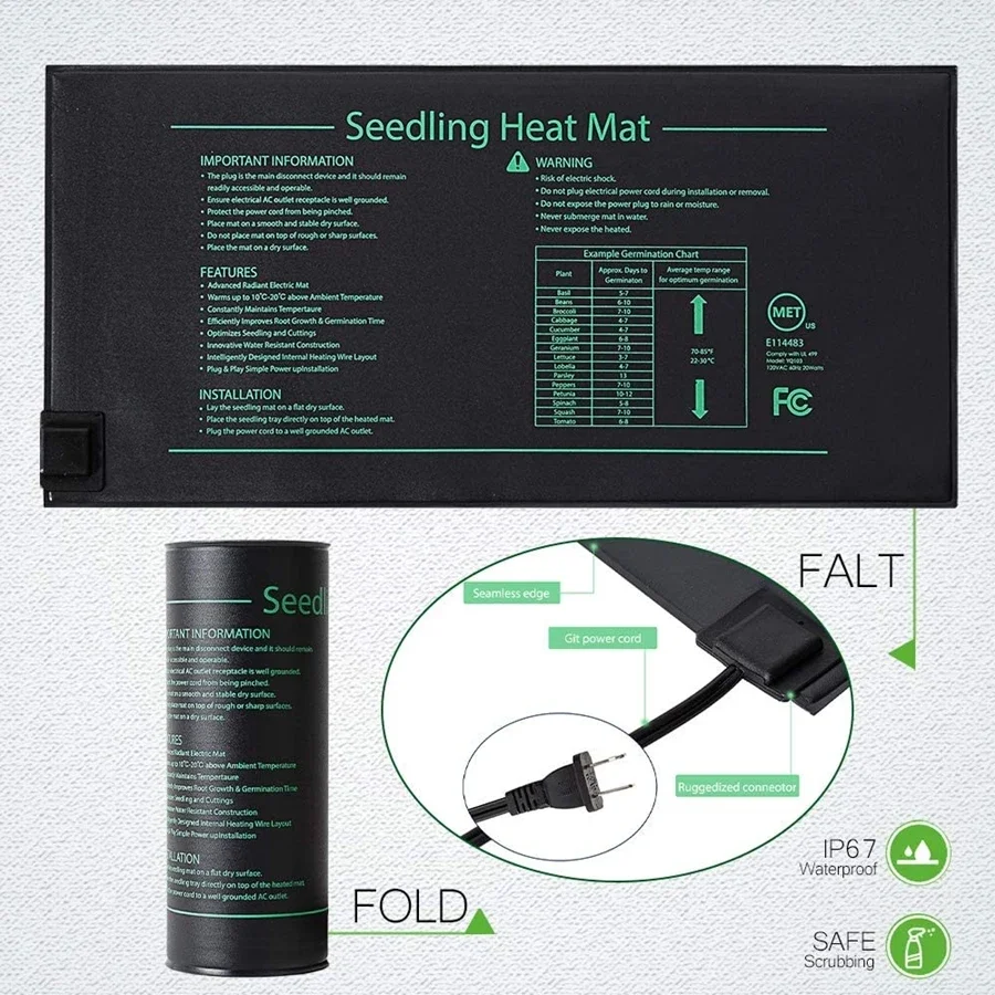 4 크기 220V EU 플러그 묘목 열 매트 방수 수경 - Seedling Heat Mat 리뷰 및 가격