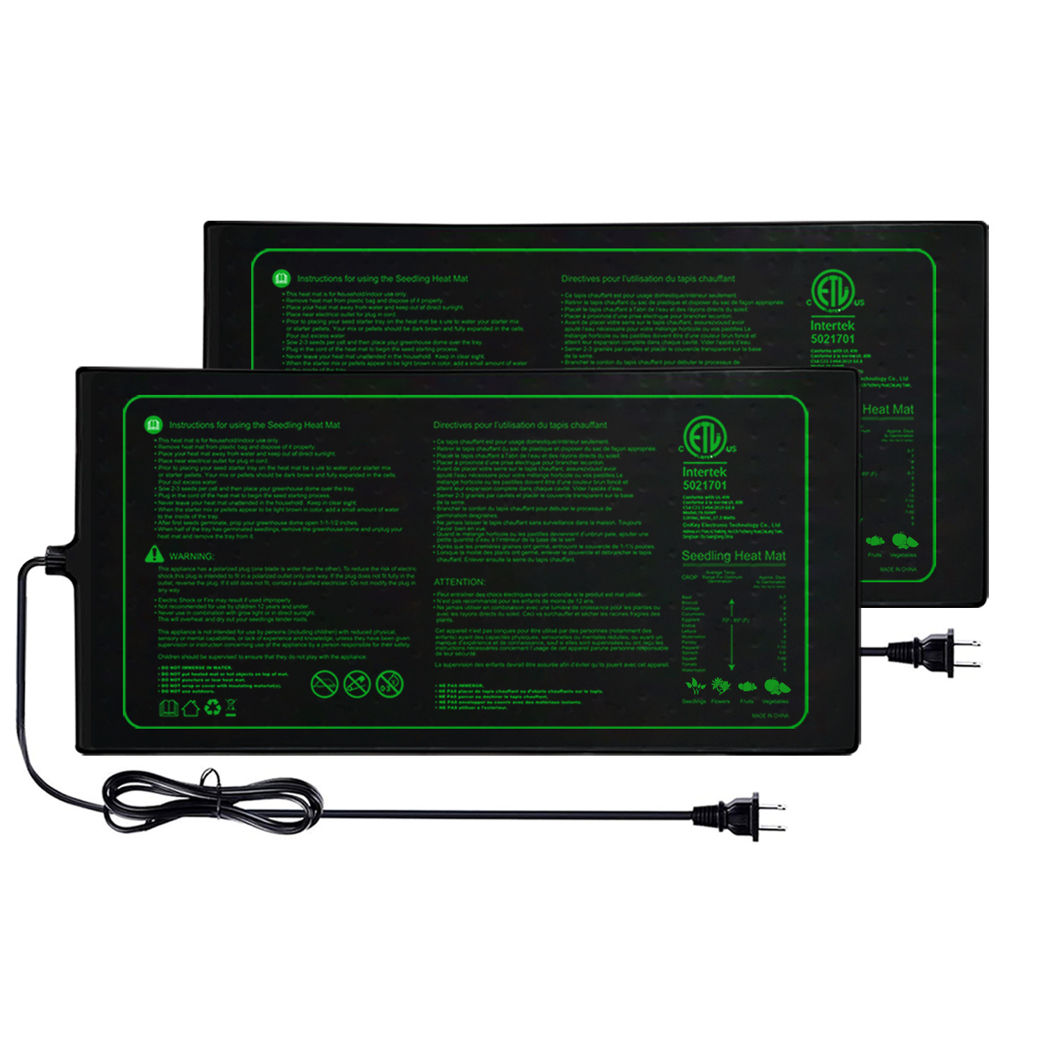두 개 묶음 20x10인치 묘목 히트 매트 방수 식물  - Seedling Heat Mat 리뷰 및 가격